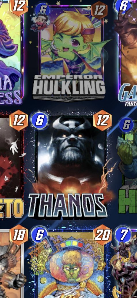 Kopec8Kopec's tweet photo. After the update, this Thanos variant is showing in my collection until I click on it https://t.co/4wU43H25wV