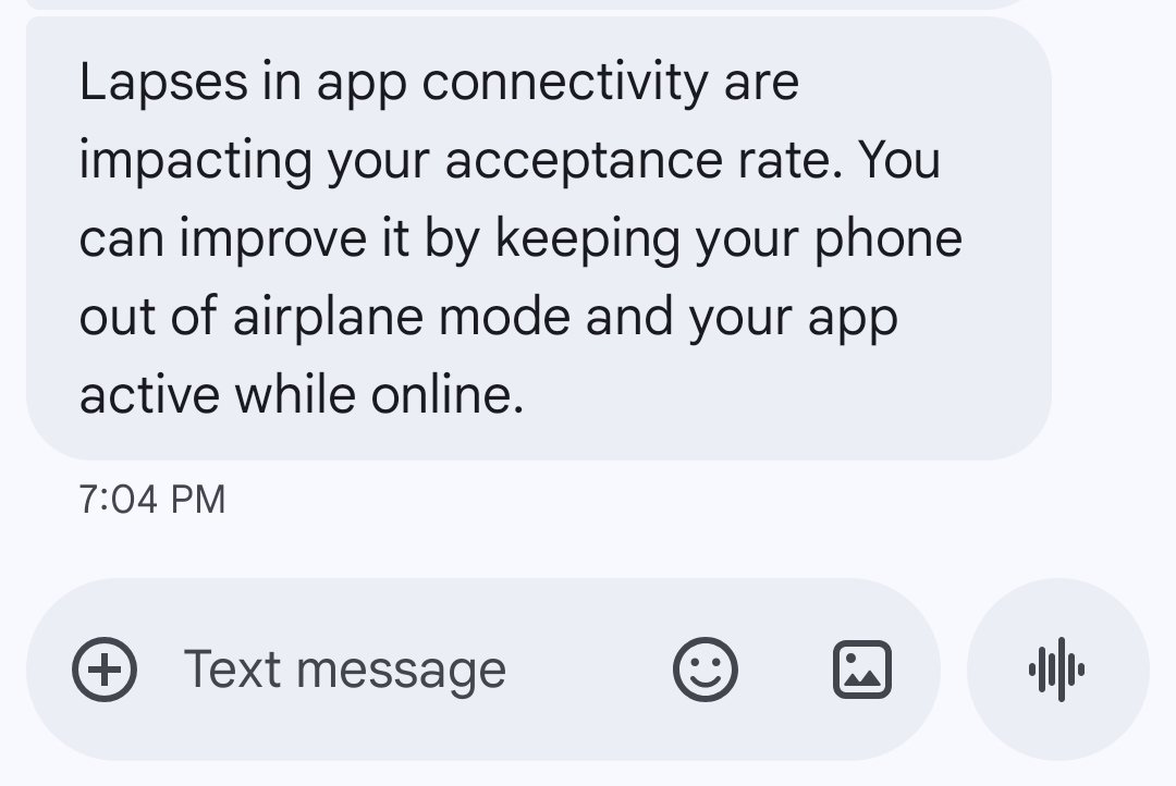 RideHTown's tweet photo. No, Lyft. It is not connectivity issues affecting my acceptance rate. It is the lowball offers I keep rejecting.
#lyft #houston https://t.co/OOTAGMaMp4