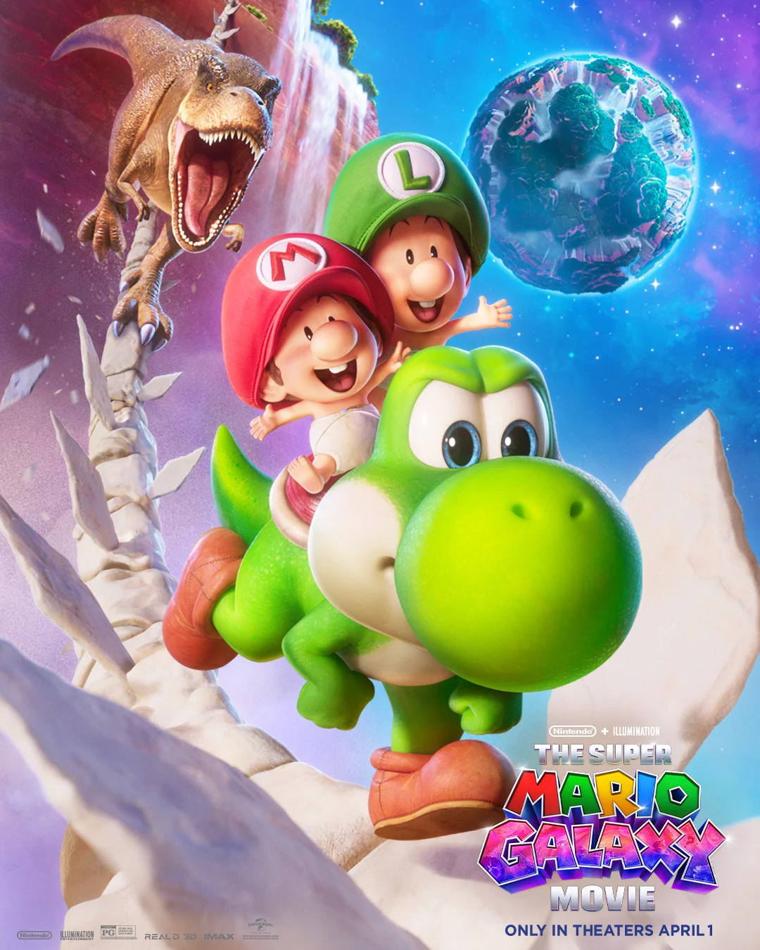 New Super Mario Galaxy Movie Posters Spotlight Cosmic Crew