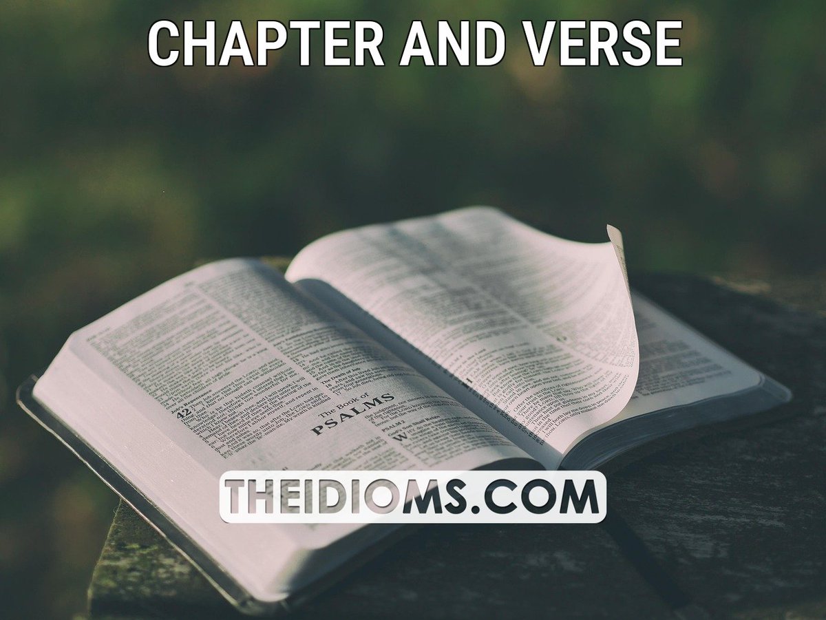 theidioms's tweet image. CHAPTER AND VERSE: Meaning: to give exact information about something, especially something in a book.

Example: I can't quote you chapter and verse but I think it's a line from "Macbeth".

 Read more: theidioms.com/chapter-and-ve…

 #chapterandverse #idioms… dlvr.it/TQwv2v
