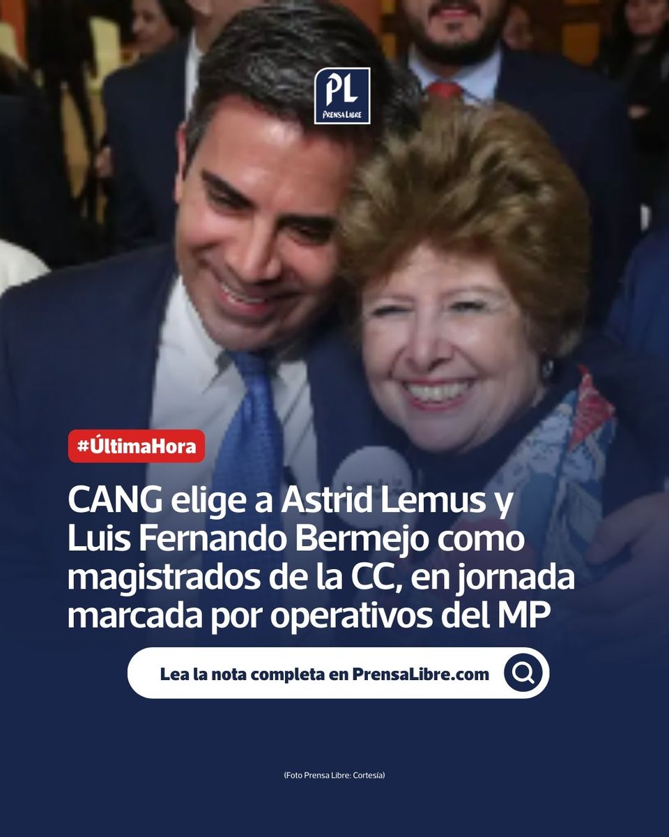 📍 En una jornada bajo vigilancia del Ministerio Público, el CANG eligió a Astrid Lemus y Luis Fernando Bermejo como magistrados ante la Corte de Constitucionalidad. 
👉 Conozca cómo fue el proceso: prensalibre.com/guatemala/just…
