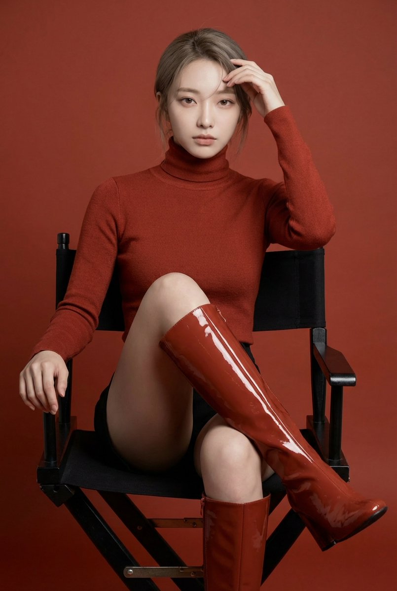 She sat down. The whole room turned red. 赤に染まる世界、彼女の