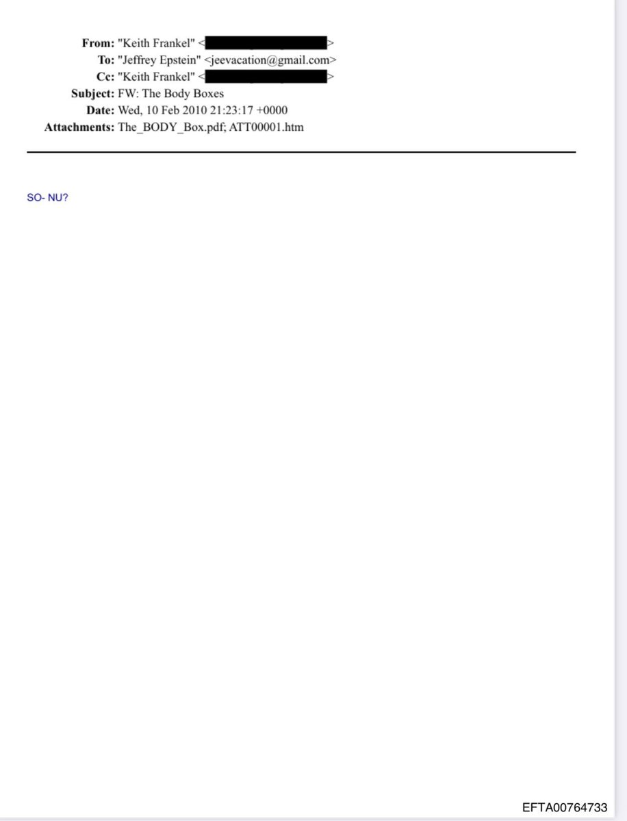 Hey <a href="/AGPamBondi/">Attorney General Pamela Bondi</a>....This you hangin' out with Keith Frankel? The same Keith Frankel who's referenced in the Epstein files talking with Jeffrey Epstein about "body boxes" on 2/10/2010? 

The same Keith Frankel who's family runs a "children's home" that "rescues" children from