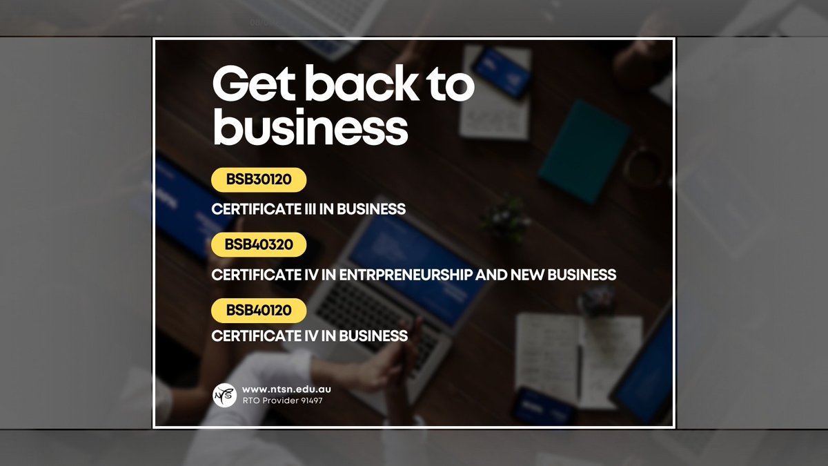 ntstraining's tweet photo. Ready to get back to business! 📚 NTS has training opportunities available for you!! Get in touch today to find out more. Visit https://t.co/oH59wYamEg  #albury #onlinecourses #NSW #accreditedtraining https://t.co/jzIrMirroE