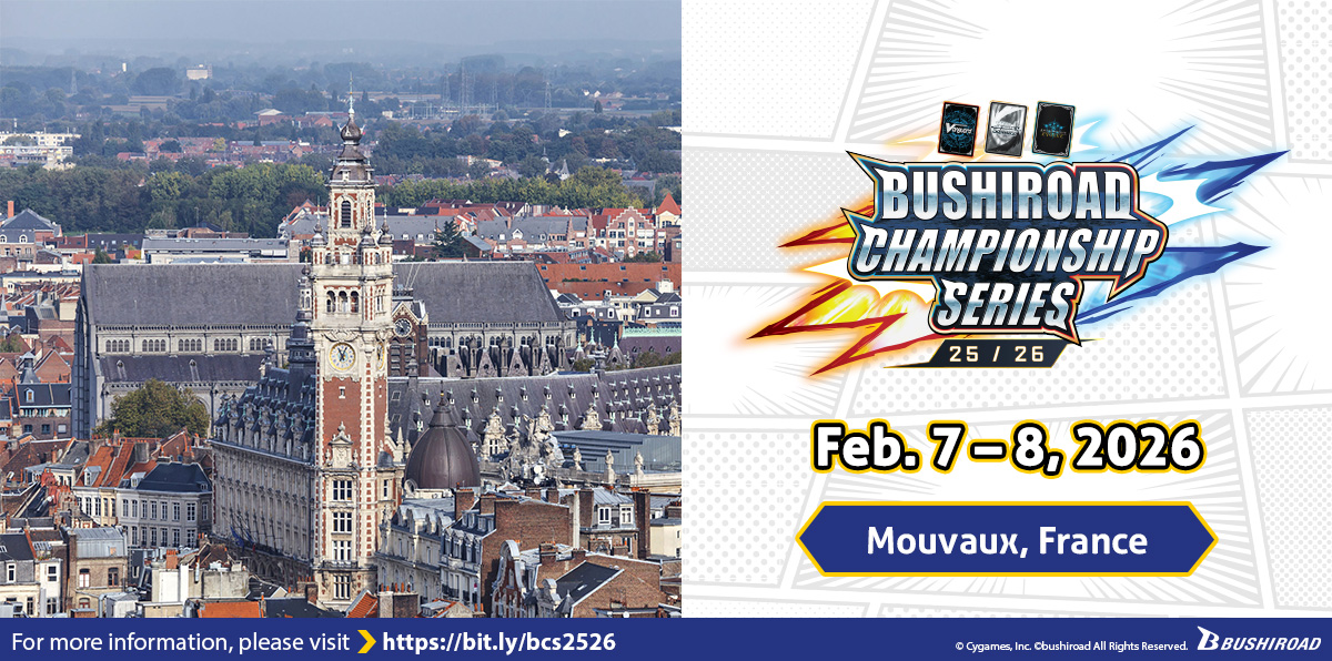 👑 𝗕𝗖𝗦 𝟮𝟱/𝟮𝟲 👑

Check out the winning decks from Mouvaux, France! 👀

🔗 bit.ly/vge-bcs2526fra…
🔗 bit.ly/wse-bcs2526fra…
🔗 bit.ly/svee-bcs2526fr…

#Bushiroad #BCS2526