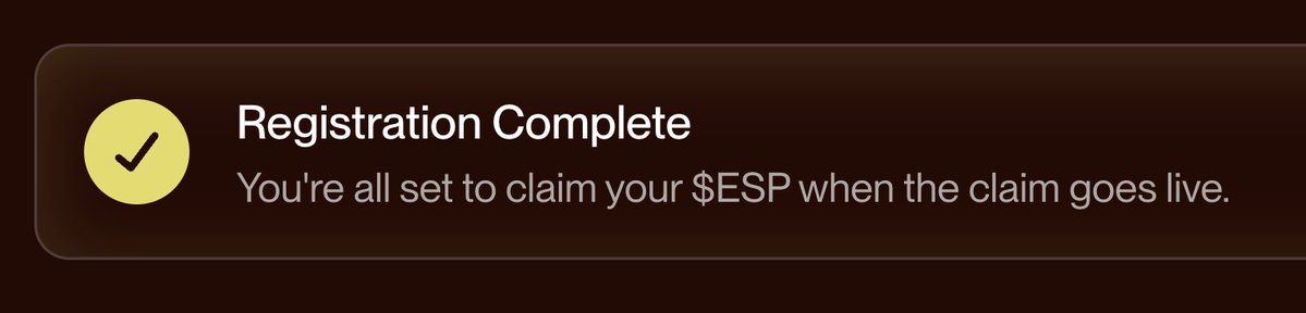 eaglecrypto_web's tweet image. $ESP is here. No vesting, no locks, and 10% for the community airdrop. 

🚨 $ESP DISTRIBUTION LIVE 🚨

esspreso-foundation.net/claim

Tokenomics just dropped, and it’s a game changer.

Eligible:
✅ Airdrop recipient before
✅ Governance voter
✅ Staked any token previously

Just one of…