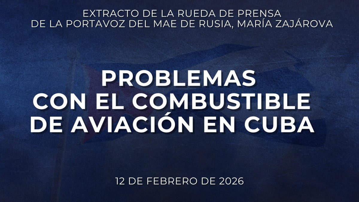 💬 #Zajárova: <a href="/EmbRusCuba/">Embajada de Rusia en Cuba</a> hace todo lo posible para ayudar a los ciudadanos rusos que se encuentran en una situación difícil por culpa de EE.UU. que han mantenido el bloqueo a #Cuba durante muchos años.

t.me/MAERusia/7297