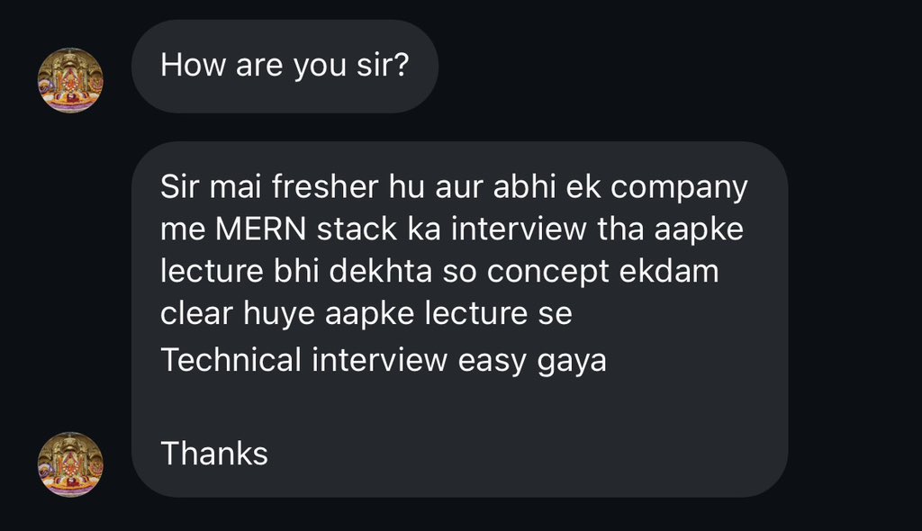 abhixcodes's tweet photo. From lectures to cracking a MERN interview as a fresher 🚀
Super proud of this! This is why I teach 💙

https://t.co/WjCtCyg0Li https://t.co/daUtYbhFKM