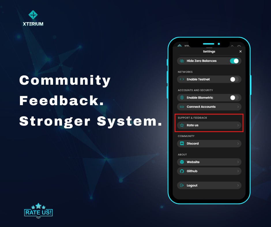 XteriumWallet's tweet photo. Stronger Community. Smarter System.
Your voice shapes the future of XTERIUM.
#XTERIUM #StrongerTogether #CommunityFirst #Web3Innovation #FeedbackMatters https://t.co/ihb1HJ6q22