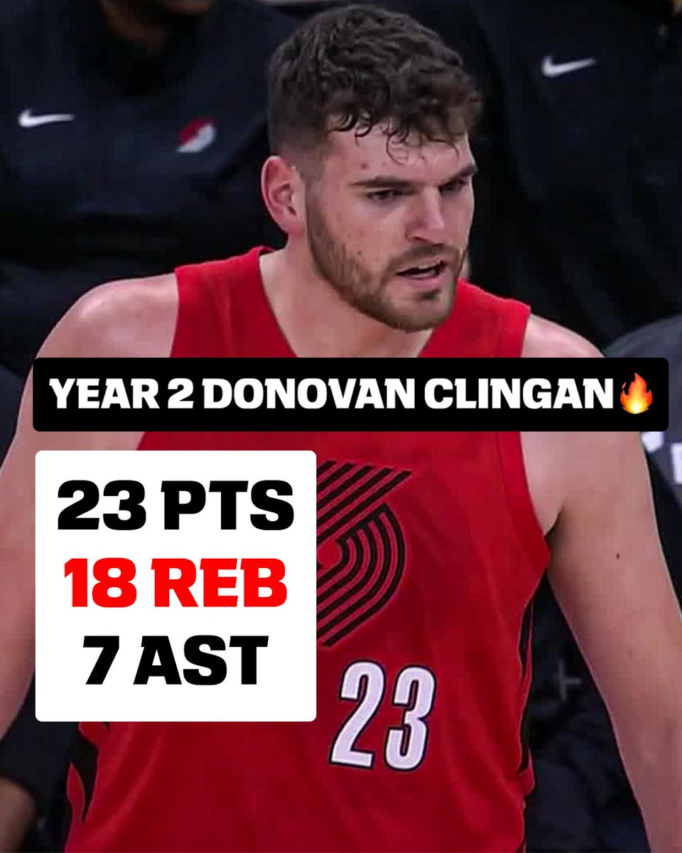 ESPNInsights's tweet photo. Donovan Clingan finished with 23 PTS, 18 REB, 7 AST, and 0 TO against the Jazz Thursday.

He's the 1st Trail Blazers player with 20-15-5 and 0 turnovers since Scottie Pippen on Feb. 4, 2003. https://t.co/QxsJBFOxAQ