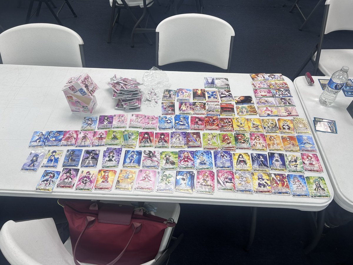 jasmineb3113's tweet photo. went to the card shop to watch my friends play MTG and found pmmm (magia record) card decks lol second box set not shown https://t.co/JvWCpbNipb