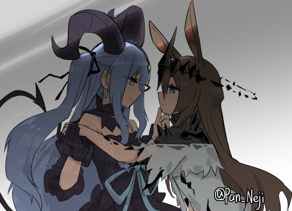 Pan_Neji's tweet image. コラボなのでAve Mujicaの祥子ちゃんとアーミヤ
#アークナイツ #Arknights #AveMujica