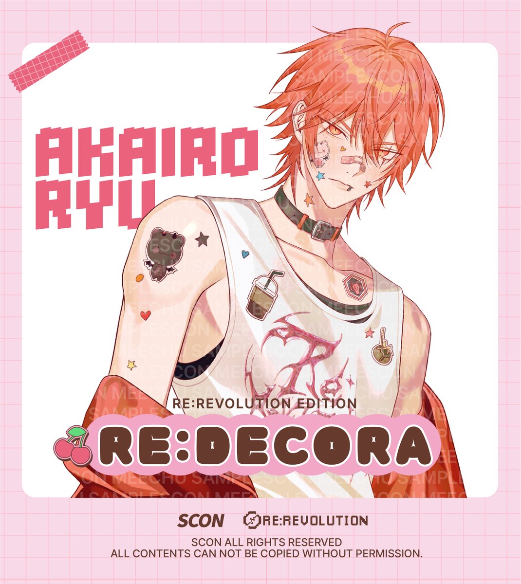 scon_commerce's tweet photo. 📢리:레볼루션 커스텀 키보드 【RE:DECORA】 티저 공개

【RE:DECORA】
유닛들 모여라-! 리:레볼루션 데코라 커스텀 키보드가 여러분을 찾아옵니다!✨

상품 오픈 전까지, 매주 한 명씩 일러스트가 순차대로 공개됩니다!

마지막 일러스트의 주인공은...
아카이로 류❤️입니다!

RE:DECORA 커스텀키보드 구매폼은 2월 19일 오후 6시에 오픈됩니다!
많이많이 기대해주세요!💞