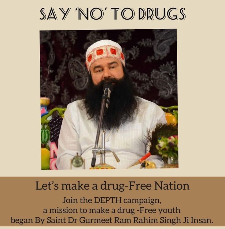BhartiAman32023's tweet photo. To show the right path to the youth of our country, Saint Gurmeet Ram Rahim Ji started the #DepthCampaign and gave the message of no drug addiction to the whole world. Following Guruji's words, crores of people have taken a vow to 
#Drugfreenation https://t.co/J6yABfmZCQ