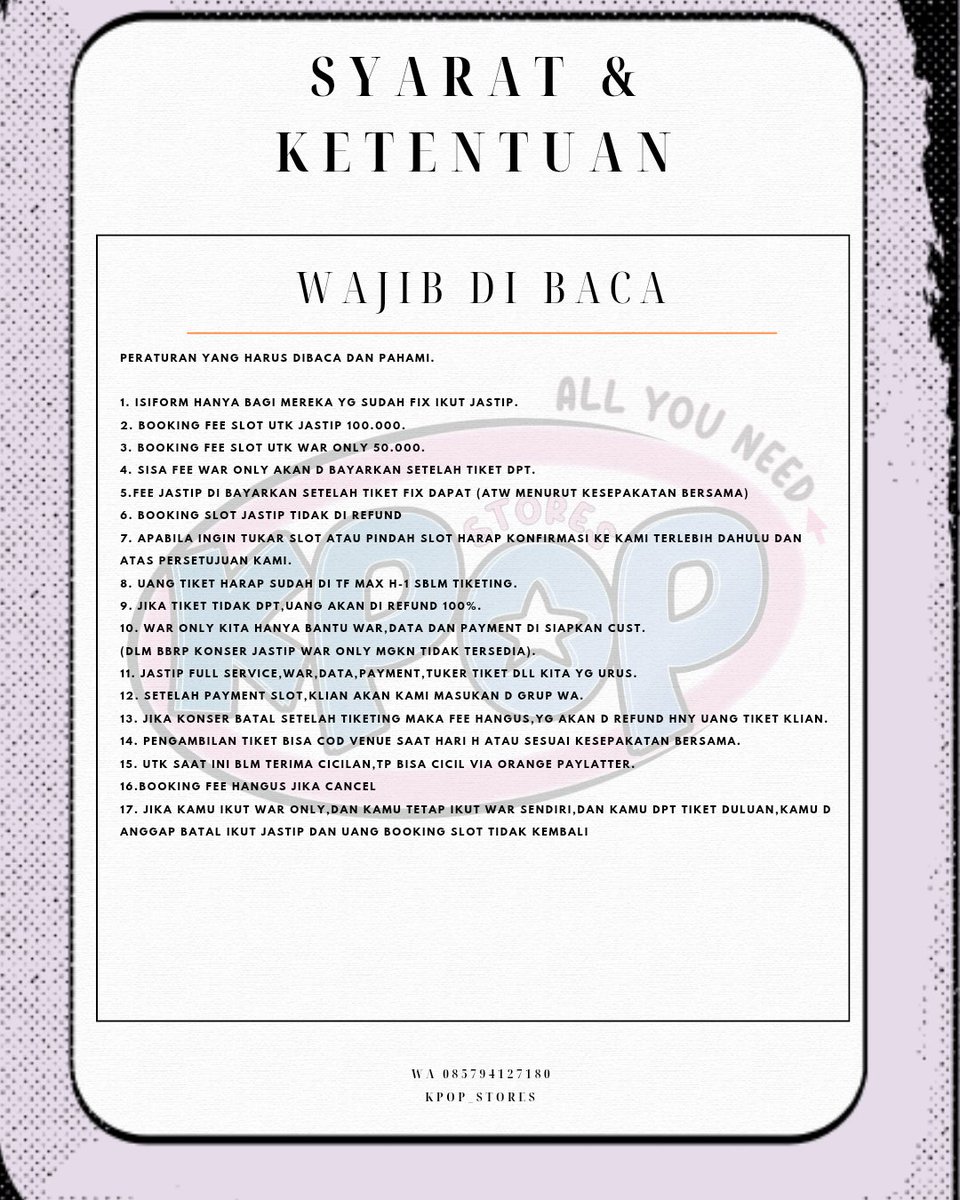 MOODZ JAKARTA 9 MEI 2026 🔥
Open JASTIP TIKET WOODZ Archive 1 ✨
Siap bantu war &amp; cari seat terbaik!
Jangan nunggu sold out baru panik 👀
WA: 085794127180

#WOODZ