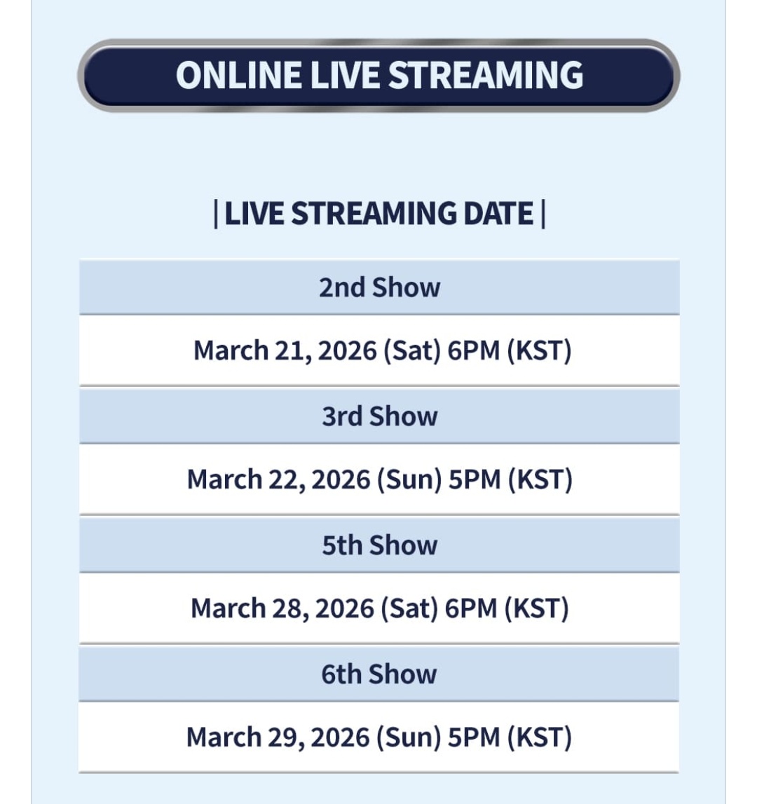 NCTDREAMCENTER's tweet image. TDS4 Encore Concerts will be broadcasted online on Weverse &amp;amp; Beyond LIVE

2026 NCT DREAM TOUR &amp;lt;THE DREAM SHOW 4 : FUTURE THE DREAM&amp;gt; FINALE @ KSPO DOME
Day 1: 260320
Day 2: 260321 ▶️
Day 3: 260322 ▶️
Day 4: 260327
Day 5: 260328 ▶️
Day 6: 260329 ▶️

#NCTDREAM @NCTsmtown_DREAM