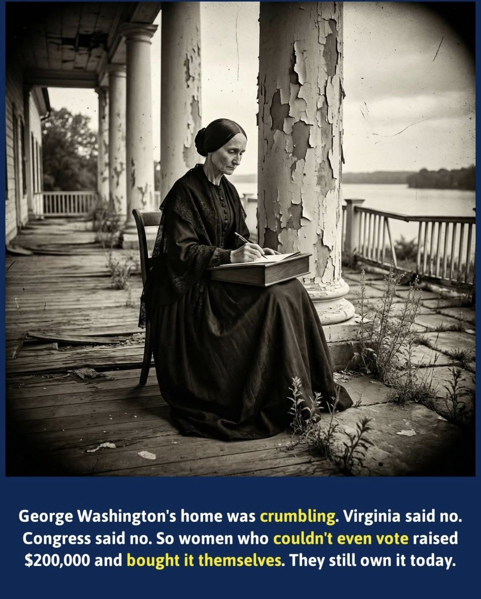 The year is 1853, and America's most sacred house is rotting from the inside out.

George Washington's Mount Vernon, the estate where the father of the nation spent his final years, is disintegrating. Paint flaking off in sheets. Timber beams sagging under their own weight. The
