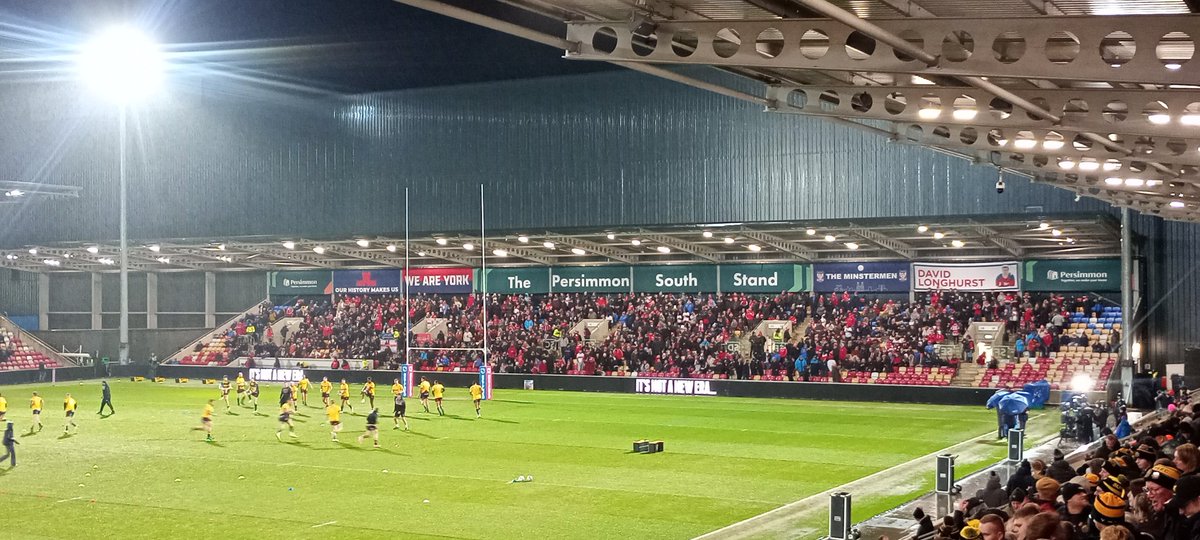 smilerhopper's tweet photo. #Matchopping not #Groundhopping #northyorkshire #cityofyork @YorkStadium shared with @YorkCityFC for @YorkRLFC v @hullkrofficial in @SuperLeague round 1 #rugbyleague game number 195 with JP #newstand #thnf #sellout #newera can the knights do the impossible against the champions https://t.co/RFrPdHObCi