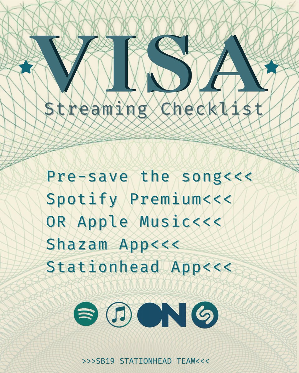 SB19STATIONHEAD's tweet photo. 🛂 Permission to Begin. 
Because every journey starts with permission.
Permission to enter.
Permission to move.
Permission to be seen.

In 7 days, SB19 gives us a new kind of clearance. 
⛔ 'VISA' SINGLE RELEASE
   02.20.2026

Pre-save now.
🔗 https://t.co/0a5oHHvbKC

Make sure to complete the checklist! 👇🏼

@SB19Official #SB19 
#VISA #SB19VISA