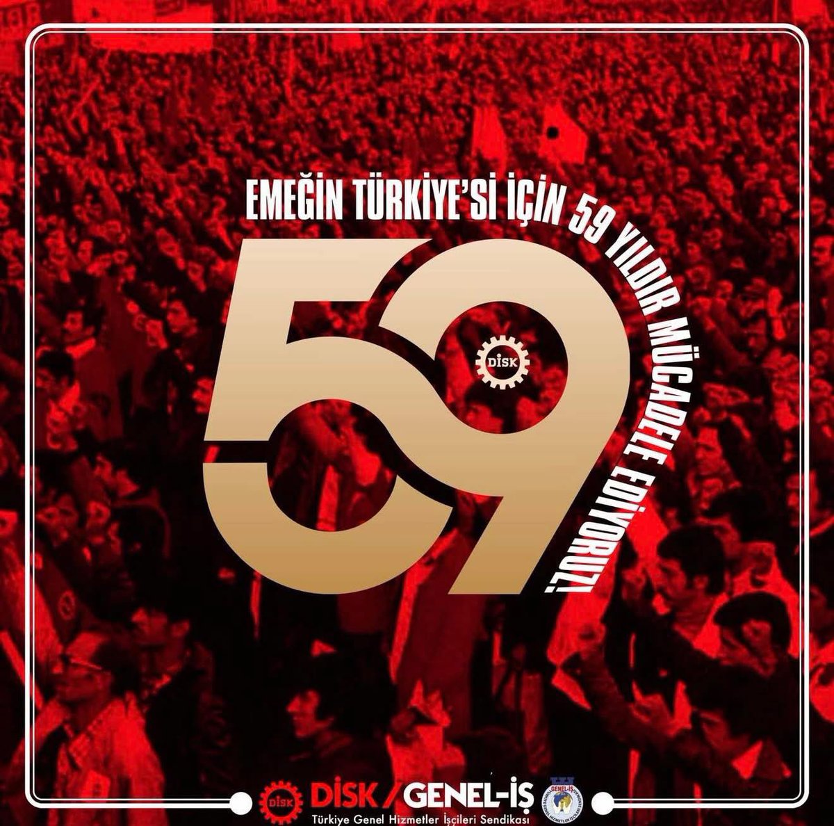 Emeğin Türkiye’si için tam 59 yıldır mücadele ediyoruz.

Yarım asrı aşan bu onurlu yürüyüş; alın terinin, dayanışmanın ve örgütlü mücadelenin tarihidir.

59 yıldır baskılara boyun eğmeyen, yasaklara rağmen büyüyen, emeğin hakkını kararlılıkla savunan bir geleneğin taşıyıcısıyız.