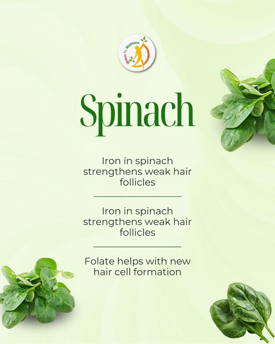 itwsays's tweet photo. Hair health depends greatly on nutrition. Vegetables rich in iron, biotin, vitamin A, and antioxidants help nourish hair follicles, support scalp health, and reduce breakage. Including these green vegetables in daily meals can support stronger and healthier hair over time.

#IllnessToWellness #hairhealth #health