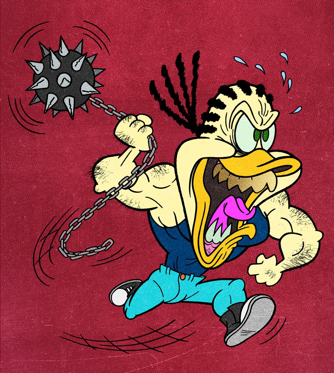 magicsweaterinc's tweet image. #illustration #characterdesign #cornrows #braids #grillz #duck #cartoonduck