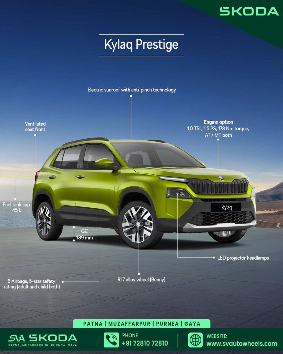 svaskoda's tweet photo. Two icons. One standard — Prestige.

Sedan sophistication or SUV strength — what’s your pick?

Available at SVA Škoda – Patna | Muzaffarpur | Purnea | Gaya.
Book your test drive today. https://t.co/oOCj9BeSoC