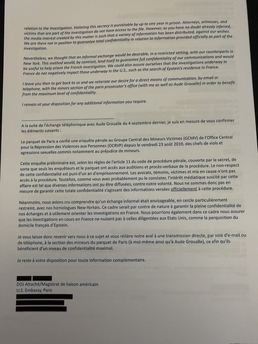 Epstein ! Une enquête ouverte depuis le 23 août 2019 !!! Le parquet bouge vite pour les costumes de Fillon, mais lorsqu’il s’agit de crimes pouvant aller jusqu’à la perpétuité silence depuis 6 ans ! Etonnant Watson ! Y-a-t-il négligence ou abstention volontaire imposée ? 🤫😉