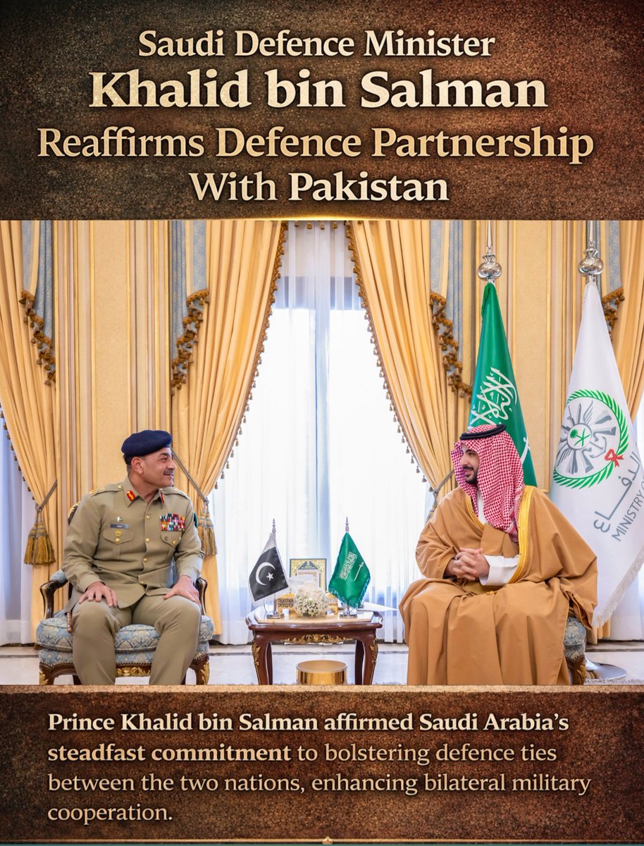 kazmi512_'s tweet photo. Prince Khalid bin Salman affirmed Saudi Arabia's steadfast commitment to bolstering defence ties between the two nations, enhancing bilateral military cooperation.
#Pakistan #SaudiArabia #DefenceCollaboration #CDFAsimMunir #PakArmy https://t.co/NY5iXrvUip