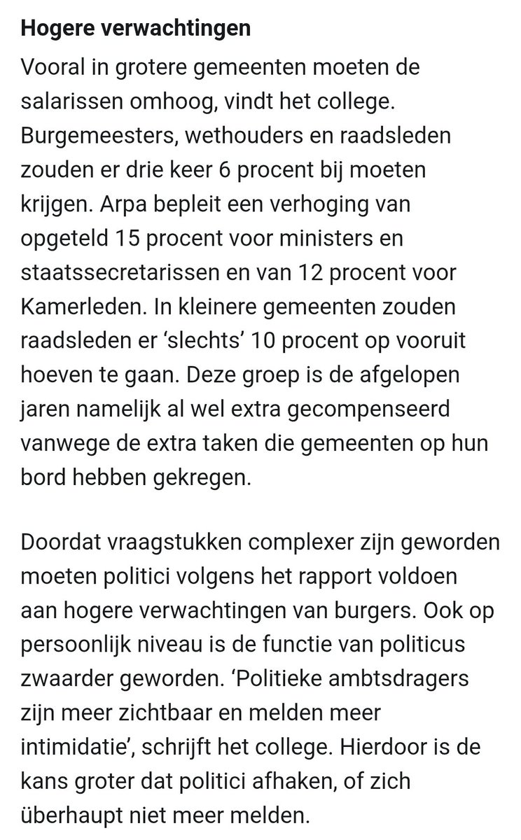 Nederlandse #politici hebben niks te klagen: riante lonen, wachtgeldregeling, onkostenvergoedingen! Maar da's blijkbaar niet genoeg want er moet nog 18% #loonsverhoging bij!

De burger heeft geen vertrouwen in de politiek... maar mag er wel steeds meer voor gaan betalen! 😡