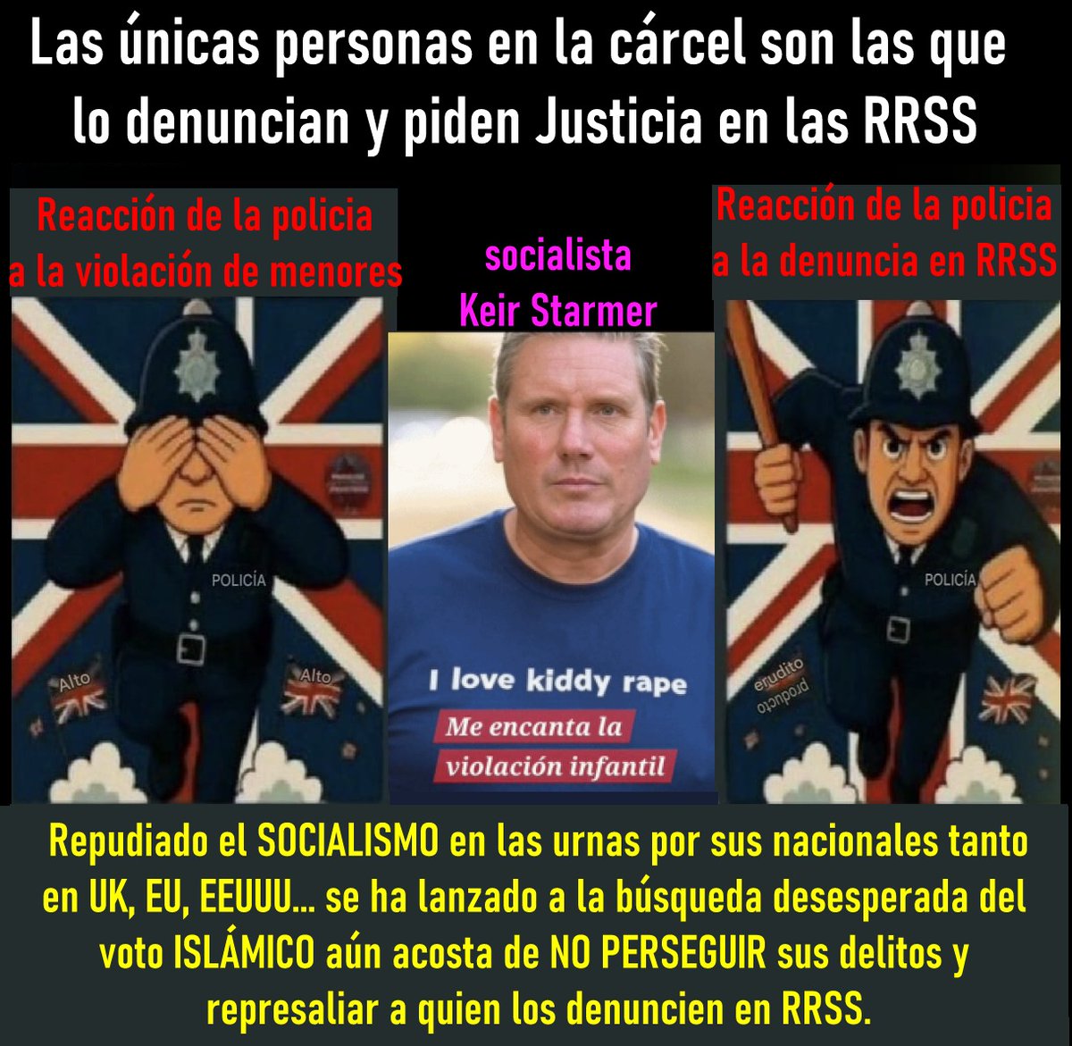 epesimo's tweet photo. No sólo el socialista Starmer en UK, también en Francia, Bélgica...o los golpistas del DemocraticParty en EEUU, amparan y ocultan los delitos cometidos por la INMIGRACIÓN ILEGAL para lucrarse con sus votos al no ser votados por sus paisanos

#13FebreroESP #LaHora13F #LaNoche24h https://t.co/MppHbFQMLa