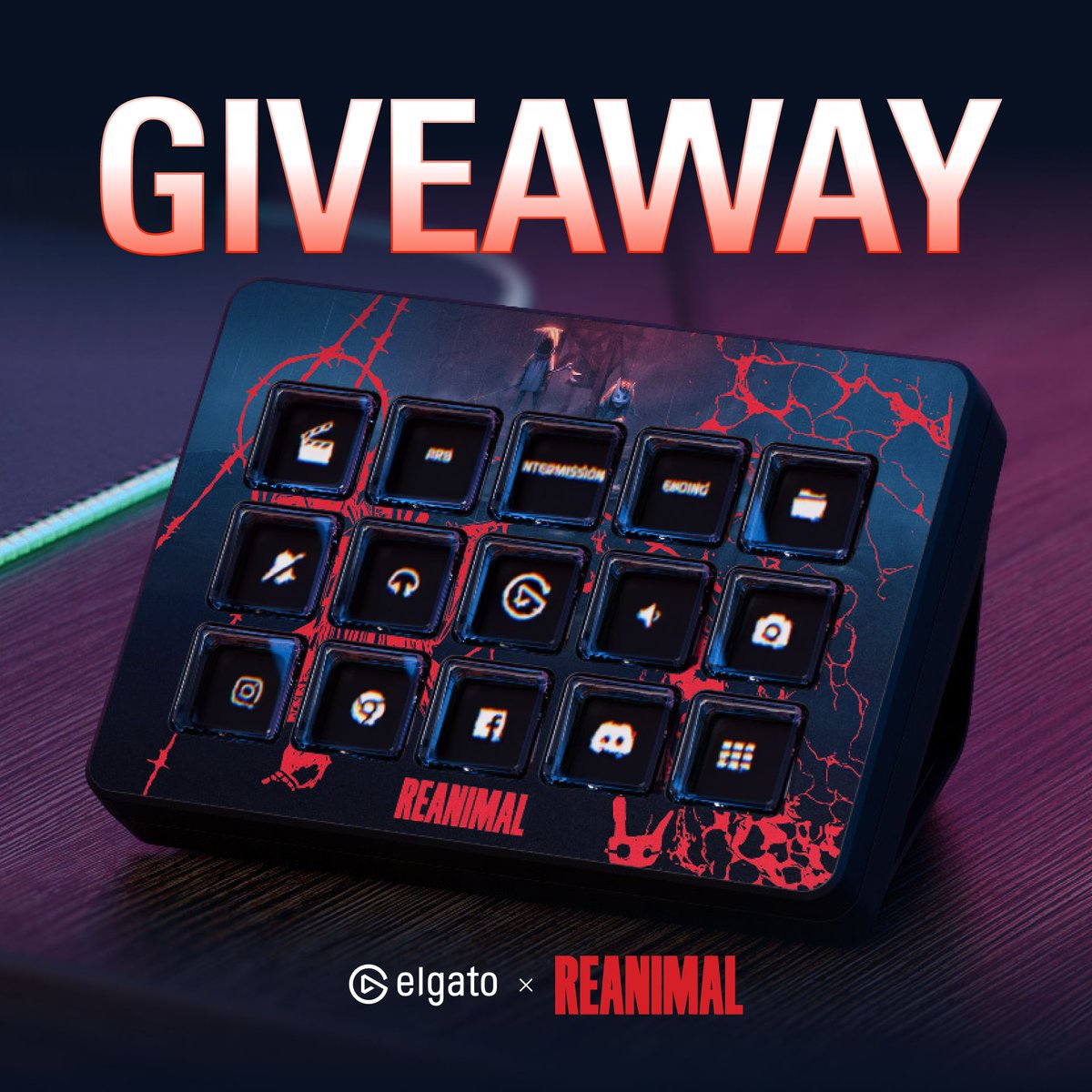 🎉 GIVEAWAY 🎉
Wir verlosen ein Stream Deck Scissor Keys mit einer custom REANIMAL Faceplate und 2x Game Keys für dich und dein Duo zum Launch von REANIMAL.

Und so klappts:
1⃣  Folge @ElgatoDE und <a href="/THQNordic/">THQ Nordic</a>
2⃣  ❤️ &amp; RT
3⃣  Markiere die Person, mit der du #REANIMAL zocken willst