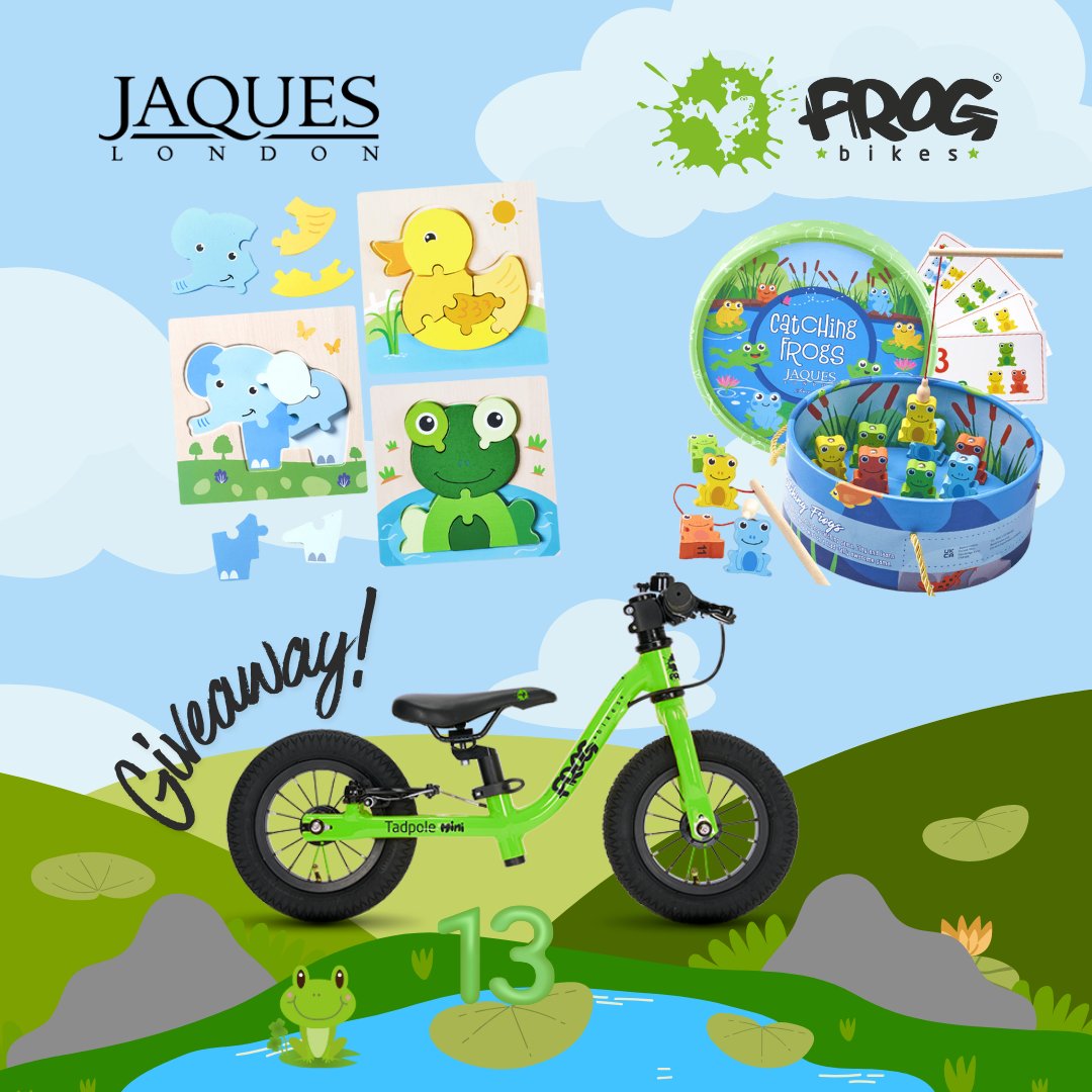 🐸 Frogtastic Catch Giveaway CLOSES TOMORROW!🎉

We’re turning 13 &amp; celebrating with a little explorers #giveaway (18m–2yrs) with our friends at #JaquesOfLondon.

#Win a green Frog Tadpole Mini, Jaques wooden baby puzzles &amp; Catching Frogs game

👉Enter: ow.ly/lmeM50Y491F