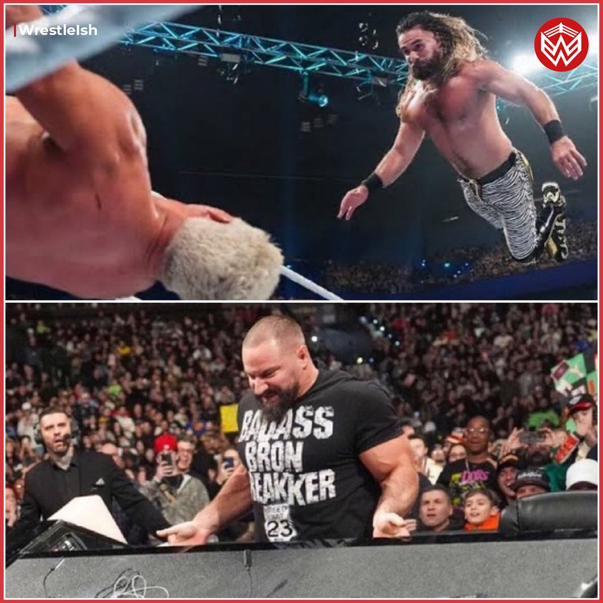 WrestleIsh's tweet image. The Vision has become cursed. 

#WWE #SethRollins #BronBreakker