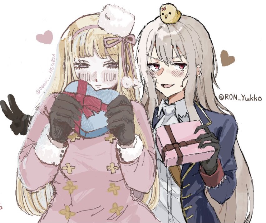 ロンさん(<a href="/R0N_Yukko/">口ン</a> )とアニャユルバレンタイン合作しました🩷🍫🩵時間なくてRTAで描かせてしまったの申し訳ない💦次はゆっくり合作しましょうね🩷