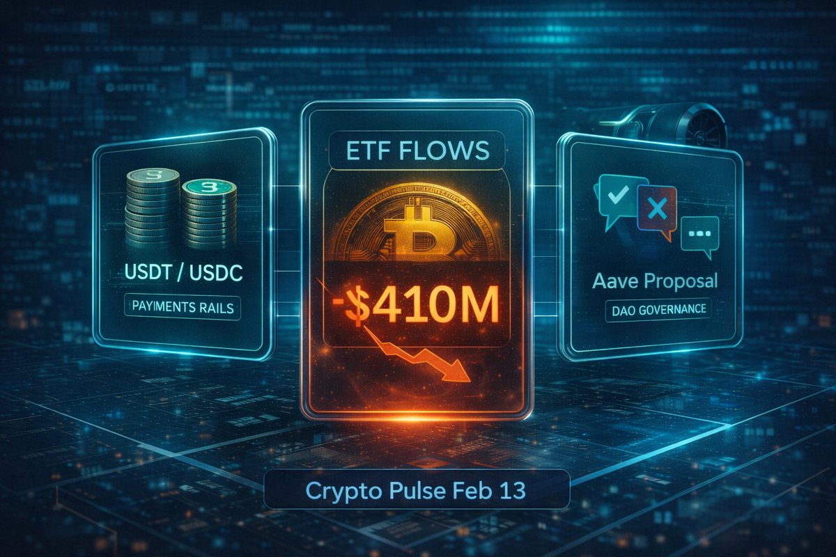 TokenToolHub's tweet image. 🚀Crypto Pulse Feb 13

Market tone today is risk-off and headline-driven. The clearest signal is flows, not opinions: spot BTC ETF selling picked up again, and banks are starting to publicly reset price expectations. That combo usually means traders should treat rallies as “prove…