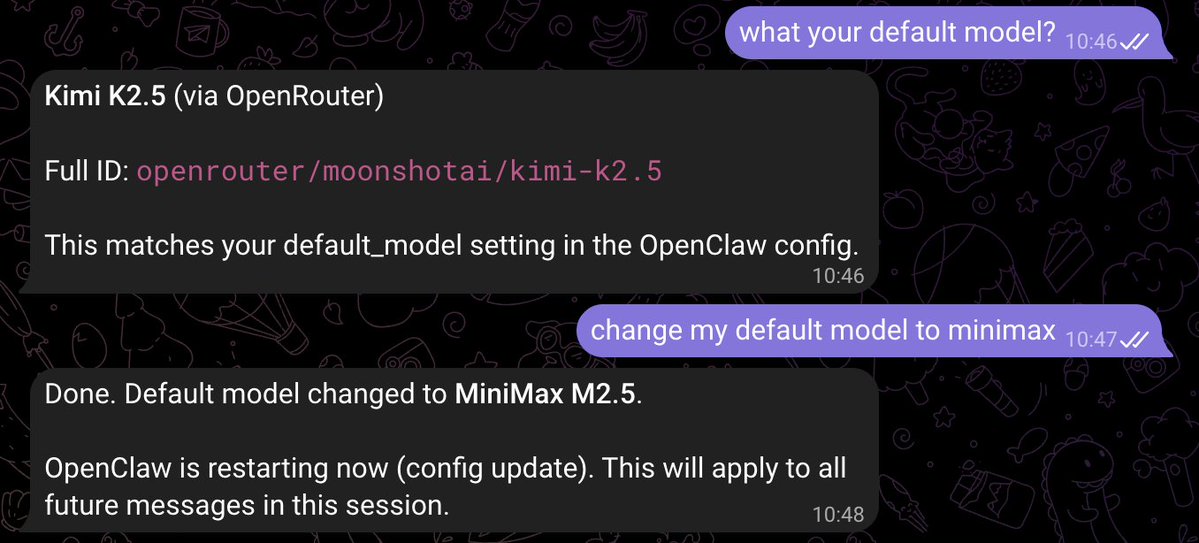 OpenClaw default switch