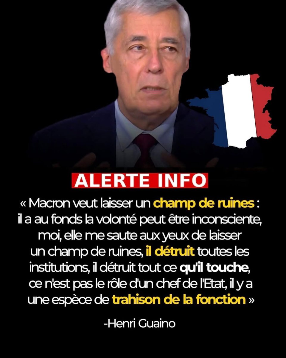 🔴🇫🇷 « Macron veut laisser un champ de ruines :  il a au fonds la volonté peut être inconsciente, moi, elle me saute aux yeux de laisser un champ de ruines, il détruit toutes les institutions, il détruit tout ce qu'il touche,ce n'est pas le rôle d'un chef de l'Etat, il y a une