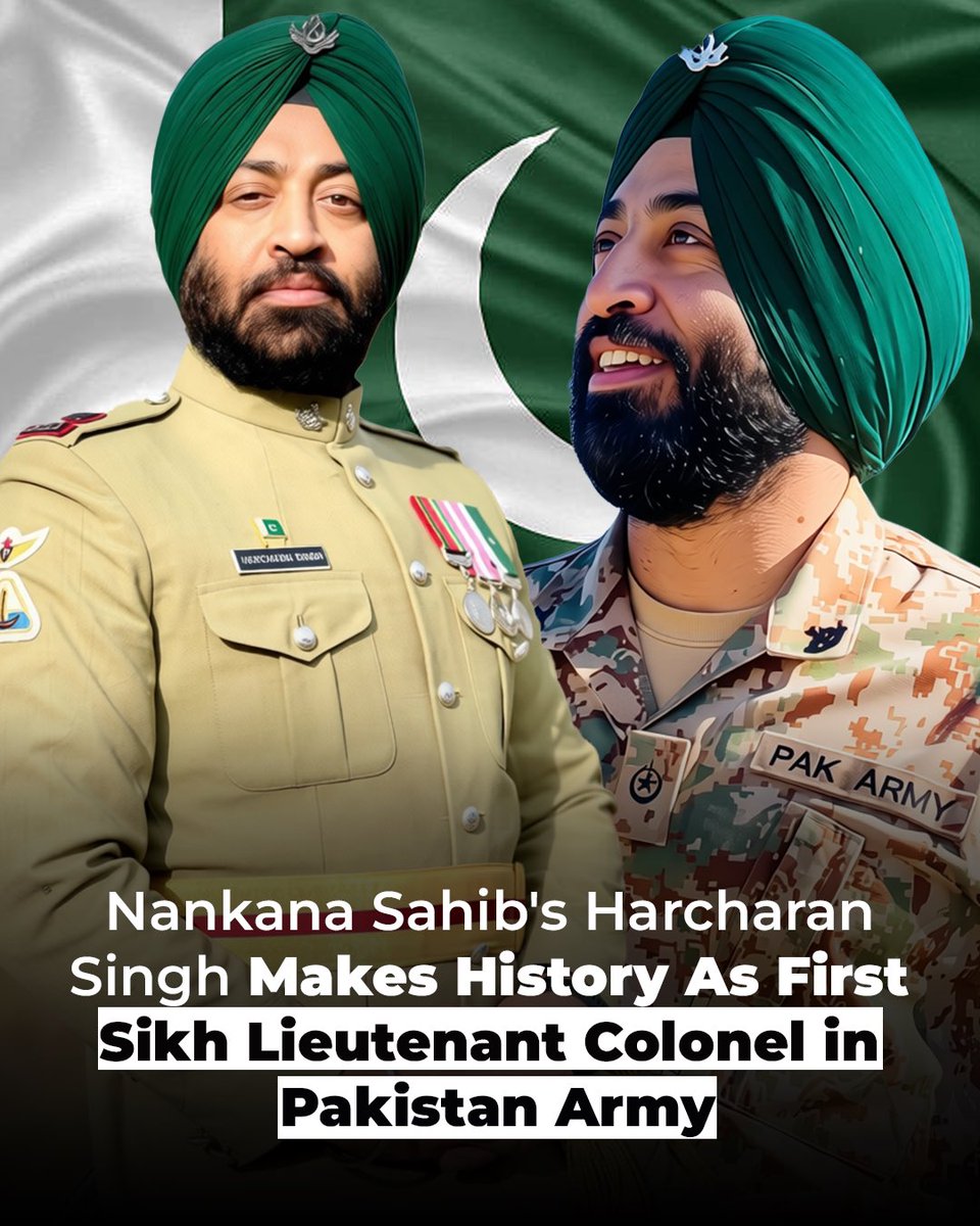 Harcharan Singh, hailing from Nankana Sahib has made history by becoming the first Sikh officer in the Pakistan Army to be promoted to the rank of Lieutenant Colonel, his elevation being celebrated as a milestone for minority representation, highlighting the contributions of