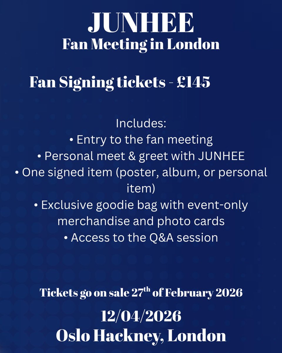 hikoreanlondon's tweet image. Junhee Fan Meeting Details!

…nheeFanmeetingLondon.eventbrite.co.uk