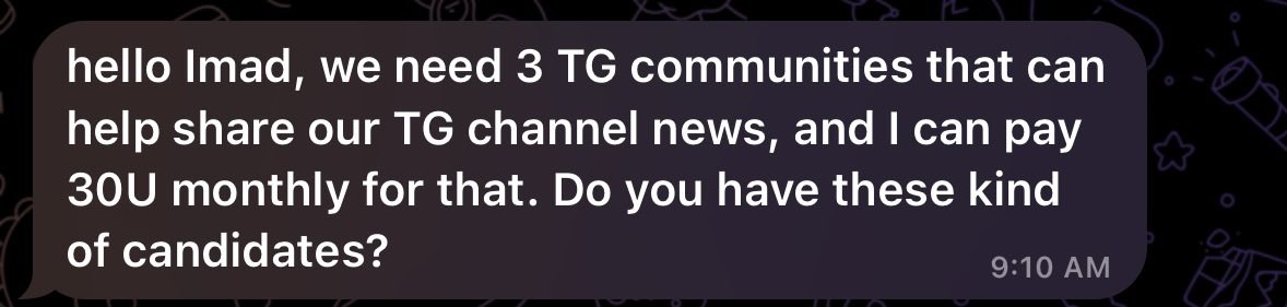 Web3 Job Opportunity

Hello guys, if you have a Telegram channel or group with over 3k members and $30 isn’t small money for you, then I have a job for you at Gate Exchange.

Your job is simply to share Gate news in your TG.

If you meet the requirements, just drop the link to