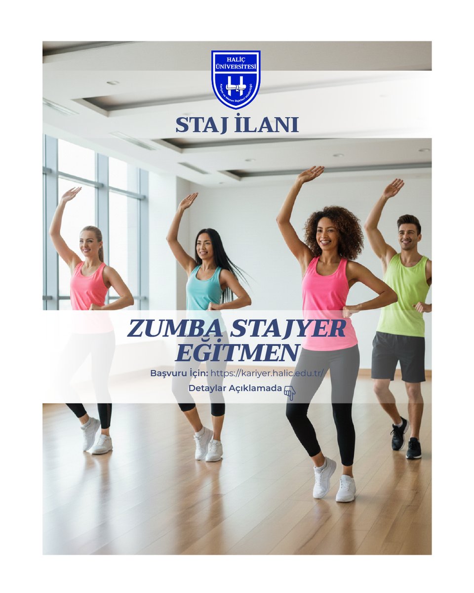 Yerel yönetim/Belediye Gençlik ve Spor Hizmetleri bünyesinde yürütülen spor programlarında görevlendirilmek üzere Zumba Stajyer Eğitmenleri arıyoruz.

Detaylı bilgi için: linkedin.com/feed/update/ur…

#HaliçÜniversitesi #KariyerveMezunİlişkileri #Zumba #ZumbaEğitmeni #StajFırsatı