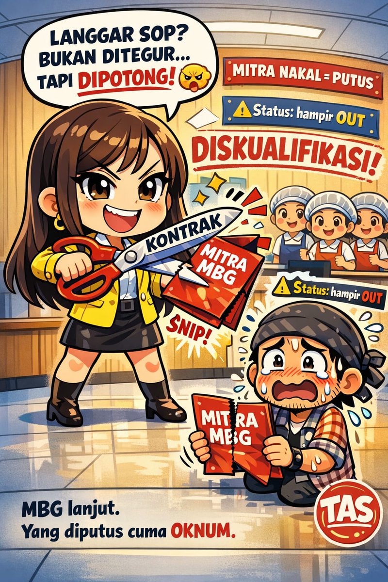 bhetween's tweet image. Yang kerja bener lanjut, yang langgar aturan ya wajar disanksi.
Programnya tetap jalan, yang disingkirin cuma pelanggar.
Bukan berhenti—ini bentuk beresin sistem dari dalam.
#LanjutkanMBG

SEAblings #RISERCONCERTD1 Pelangi di Mars JASPER KINDLED FIRSTRISE #DareYouToDeathEP8