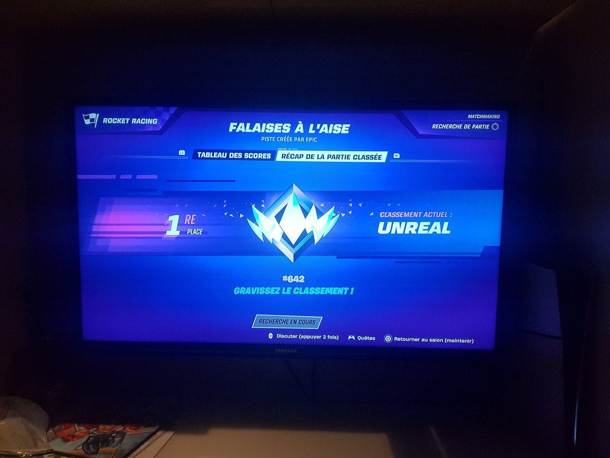 Une fois me suffisais pas...
Unreal en 4 jours en Rocket Racing sur la play de mon père 🤣🙏🥀