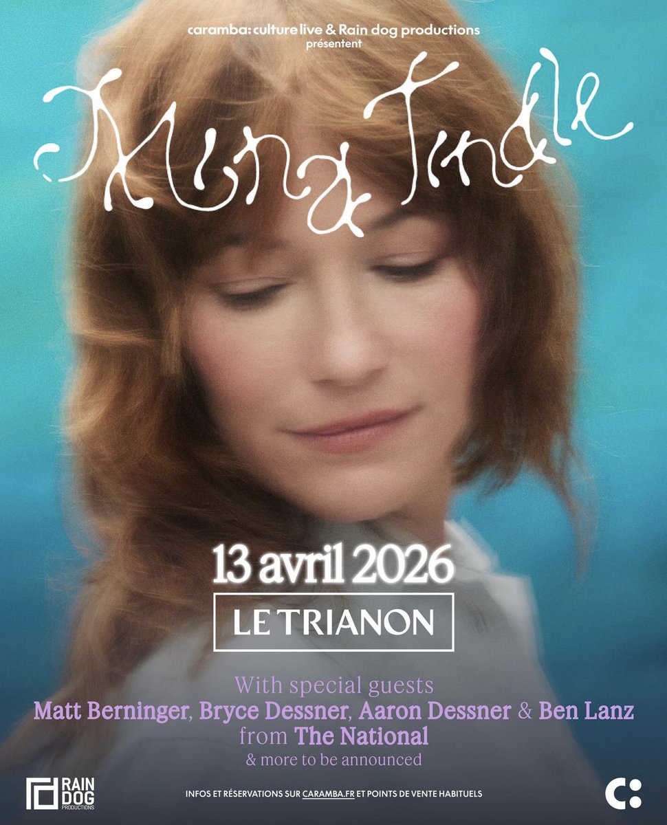 RainDogprod's tweet photo. Mina Tindle annonce ses premiers invités au Trianon (13 Avril) : Matt Berninger, Bryce &amp; Aaron Dessner et Ben Lanz de The National

Matt Berninger, Bryce &amp; Aaron Dessner and Ben Lanz from The National will be Mina Tindle's special guests at Le Trianon.

🎫 https://t.co/rsMPw0ooYd https://t.co/txdLxUb6gd