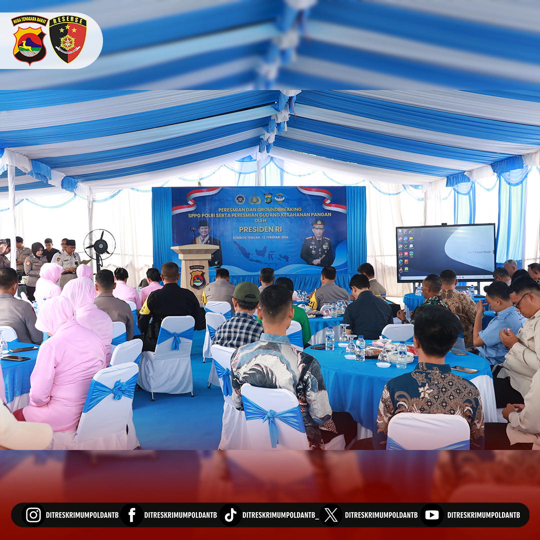ditreskrimumntb's tweet photo. Dirreskrimum Polda NTB Kombes Pol Arisandi, S.H., S.I.K., https://t.co/ru3WjHOCEd. turut Menghadiri Peresmian SPPG Polri Polda NTB yang berlangsung di Polsek Kopang, Polres Lombok Tengah.(Jumat,13/02/2026) https://t.co/rDxxaddE8J