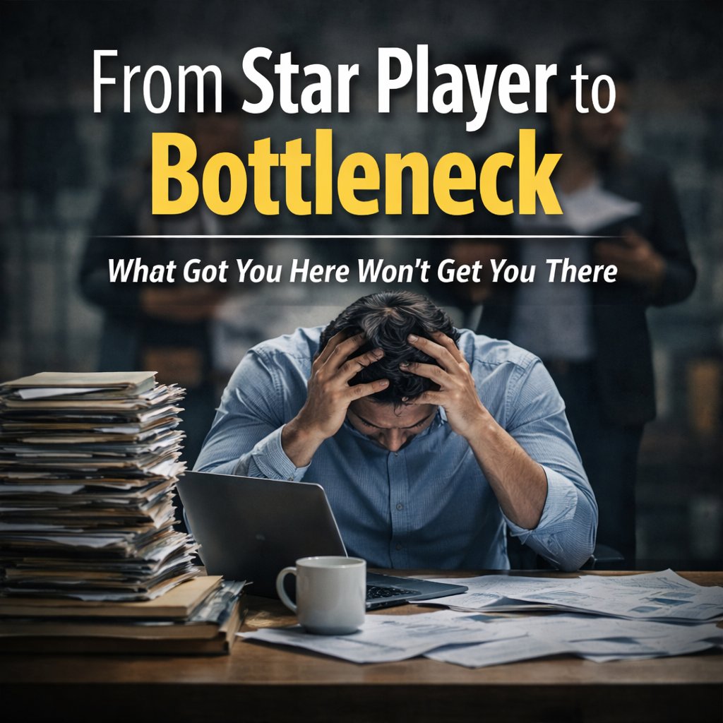 You were promoted because you were excellent at doing the work. 

Now you’re drowning because you’re still doing the work. 

A first-time manager’s paradox: What made you successful is now what limits your team.