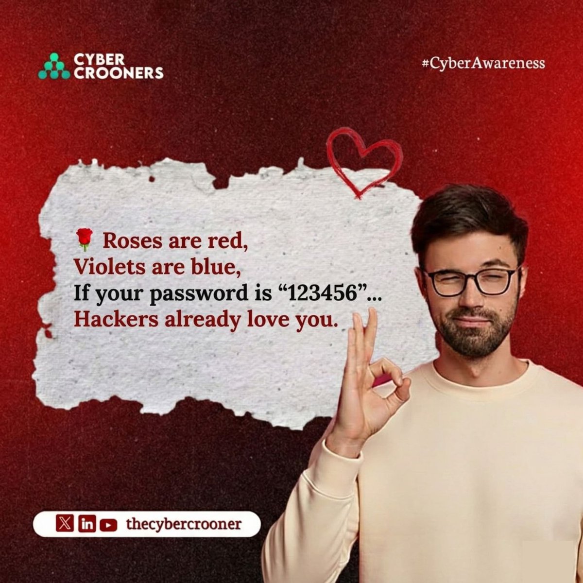 Tomorrow is Valentine’s Day. ❤️
But please, don’t fall in love with weak passwords.👀
#thecybercrooners #cybersecurity #ValentinesDay