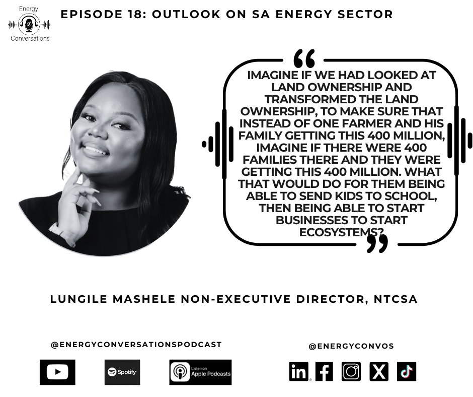 One farmer gets R400M, or 400 families get an economic future?

Lungile Mashele calls for a rethink of energy land leases to ensure the #JustTransition actually builds community wealth.

Full episode: youtu.be/9th95BIZD24?si…