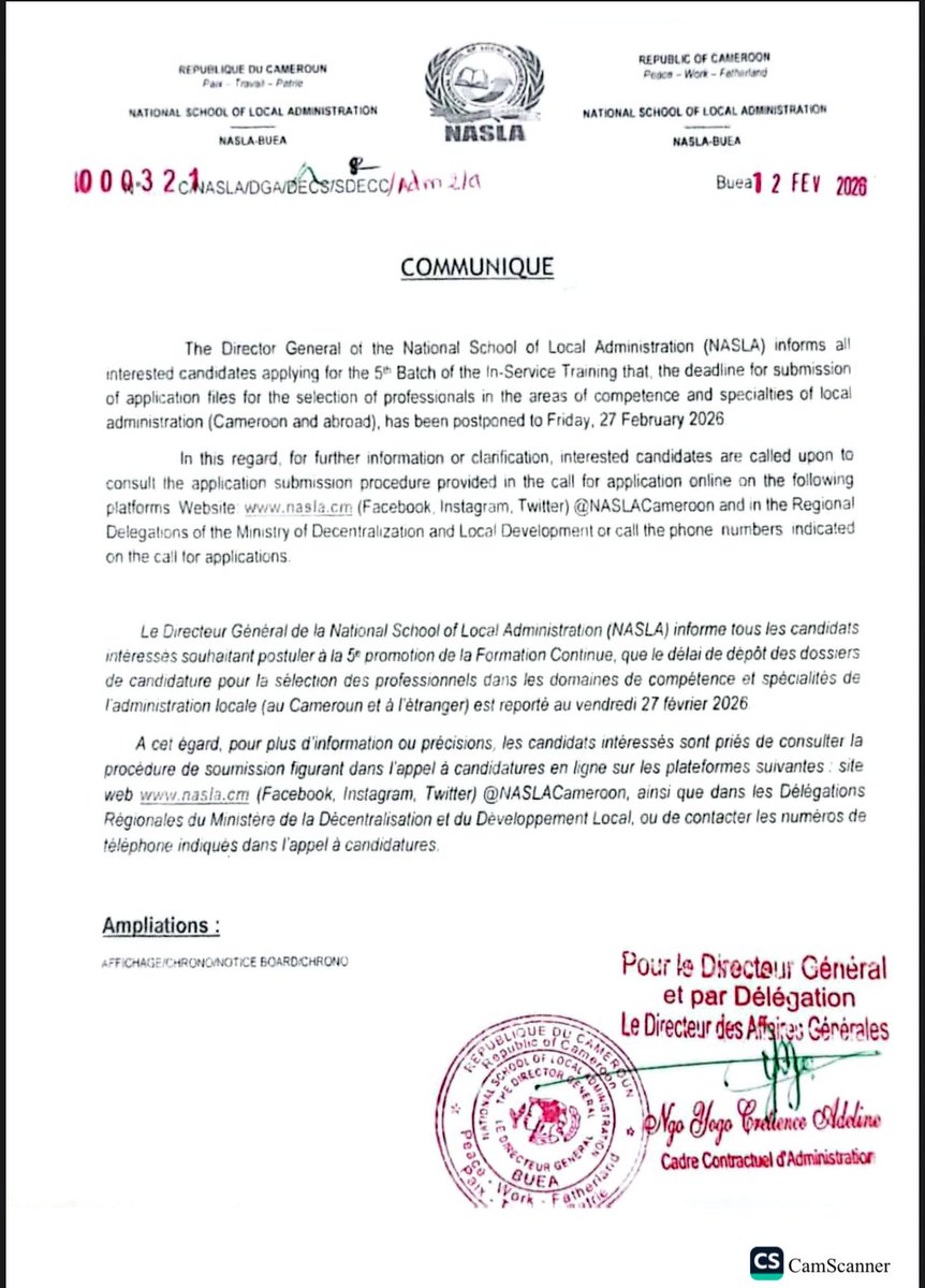 NASLA Cameroon tweet media